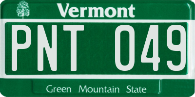 VT license plate PNT049