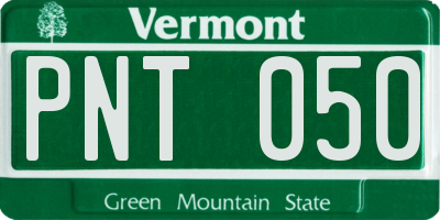 VT license plate PNT050