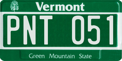 VT license plate PNT051