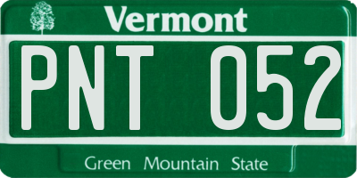 VT license plate PNT052