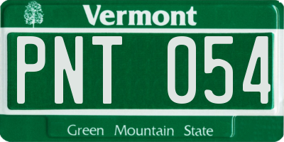 VT license plate PNT054