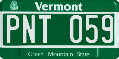 VT license plate PNT059