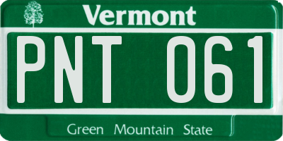 VT license plate PNT061