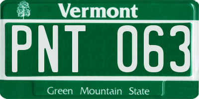 VT license plate PNT063