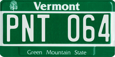 VT license plate PNT064
