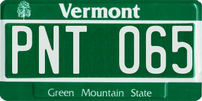 VT license plate PNT065