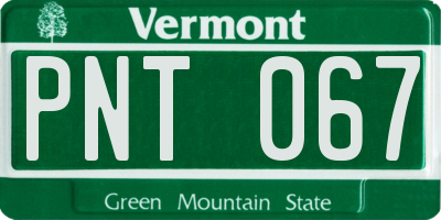VT license plate PNT067