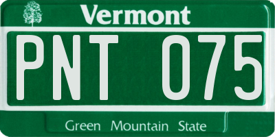 VT license plate PNT075