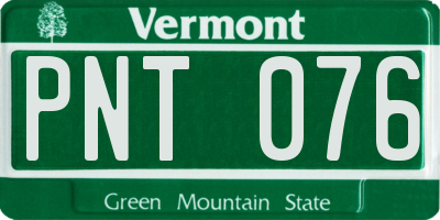 VT license plate PNT076