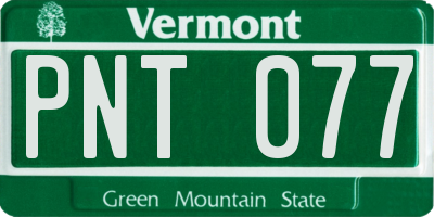 VT license plate PNT077