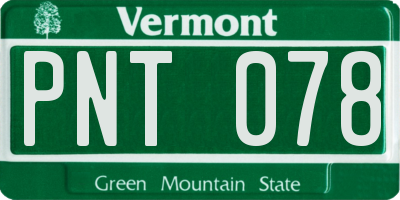 VT license plate PNT078
