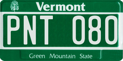 VT license plate PNT080
