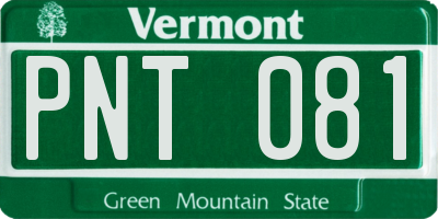 VT license plate PNT081