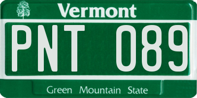 VT license plate PNT089