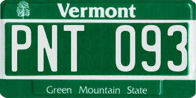 VT license plate PNT093