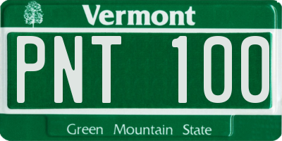 VT license plate PNT100