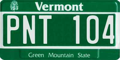 VT license plate PNT104
