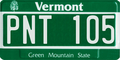 VT license plate PNT105