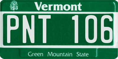 VT license plate PNT106