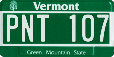 VT license plate PNT107