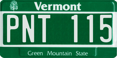 VT license plate PNT115