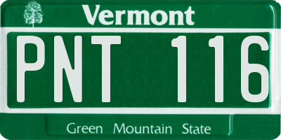 VT license plate PNT116