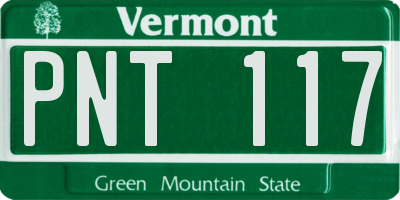 VT license plate PNT117