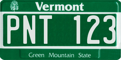 VT license plate PNT123
