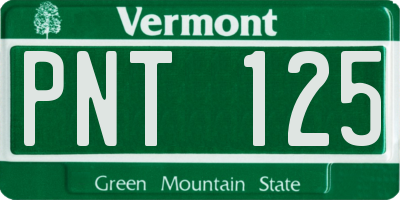 VT license plate PNT125