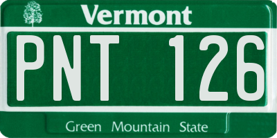VT license plate PNT126