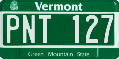 VT license plate PNT127