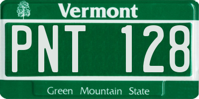 VT license plate PNT128