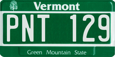 VT license plate PNT129