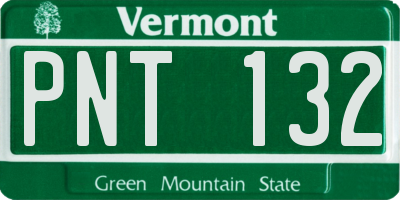 VT license plate PNT132