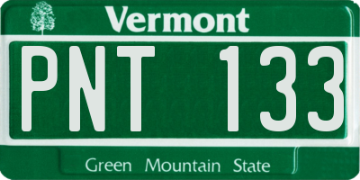VT license plate PNT133