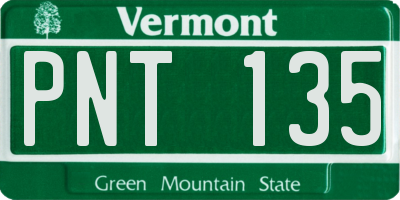 VT license plate PNT135