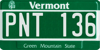 VT license plate PNT136