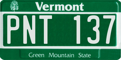 VT license plate PNT137