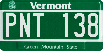 VT license plate PNT138