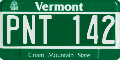 VT license plate PNT142