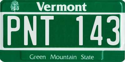VT license plate PNT143