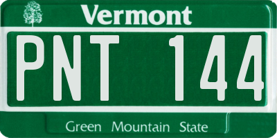 VT license plate PNT144