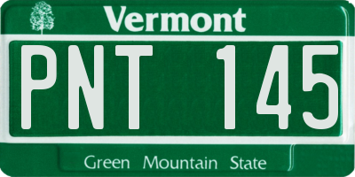 VT license plate PNT145