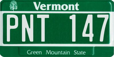 VT license plate PNT147