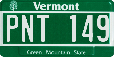 VT license plate PNT149
