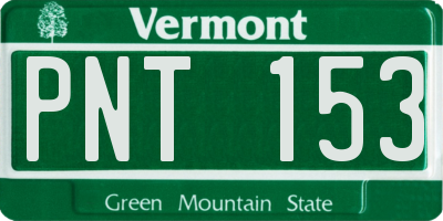 VT license plate PNT153