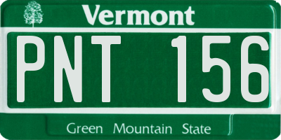 VT license plate PNT156