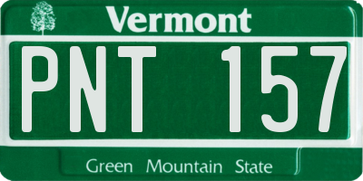 VT license plate PNT157