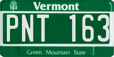 VT license plate PNT163