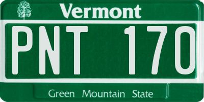 VT license plate PNT170